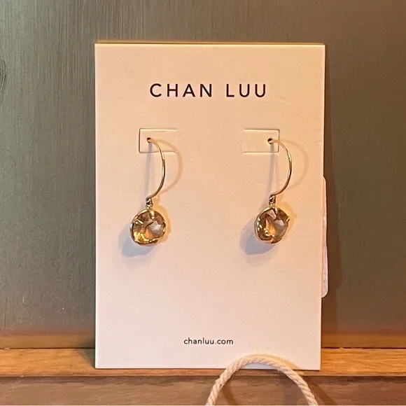 CHAN LUU - SINGLE STONE DROP EARRINGS - Picture 2 of 4